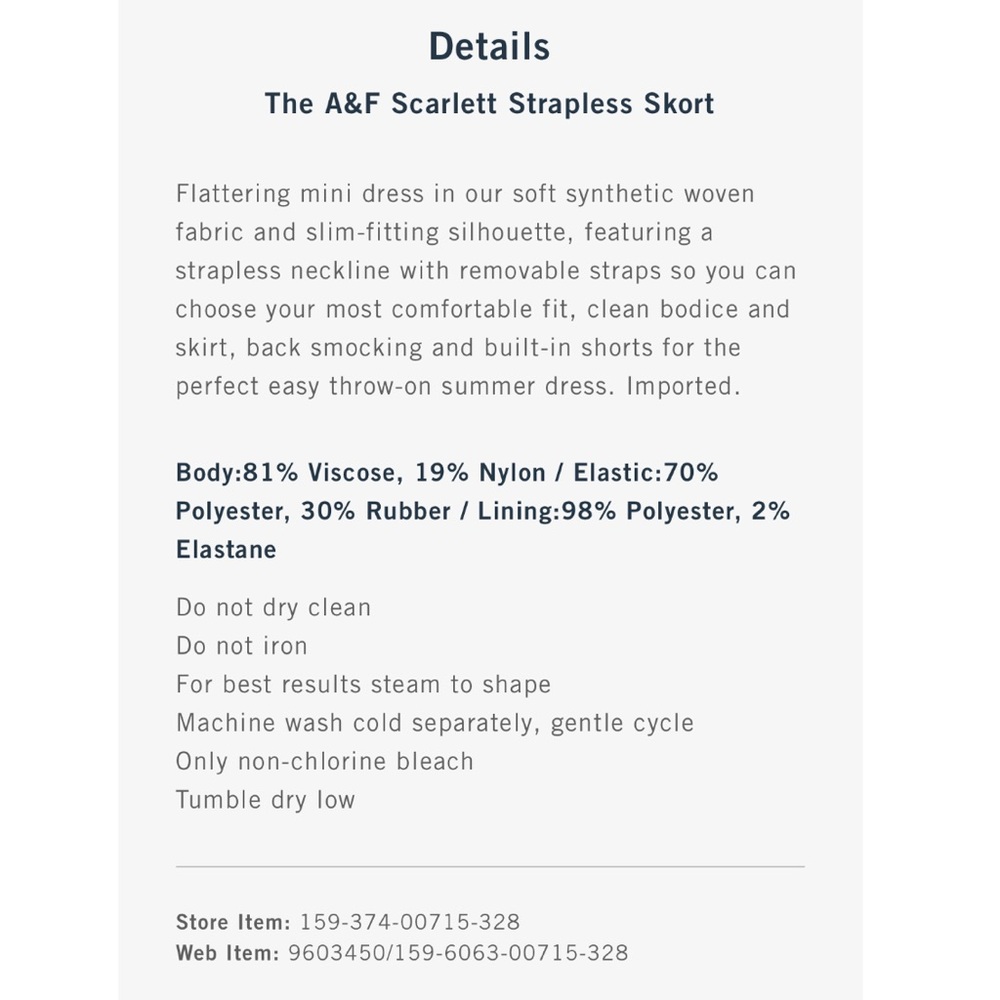 The A&F Scarlett Strapless Skort Dress - Picture 7 of 11